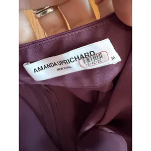 Amanda Uprichard Dress Womens Medium Purple Bow Neck 3/4 Sleeve Sheath Office thumbnail 2