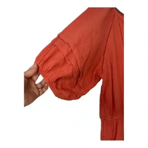 Knox Rose Peach Gauze Puff Sleeve Short Romper // Size XXL thumbnail 3
