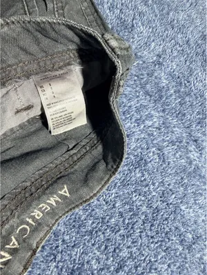 American Eagle Black Denim Shorts Size 0 thumbnail 3