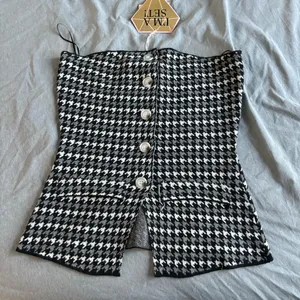 Aritzia Black Houndstooth Button Top thumbnail 1