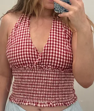 Boutique Red Gingham Halter Top thumbnail 1