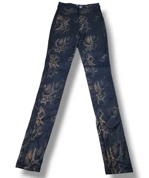 JC JQ Jeans Size Small W22"L30.5" Stretchy Skinny Jeans Snake Skin Print Python Print thumbnail 1
