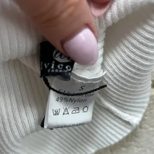 White Collared Ribbed Top size S thumbnail 3