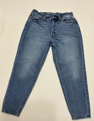 Old Navy Womens Size 6 High Rise Slouchy Taper Mom Jeans 100% Cotton Blue Denim thumbnail 1