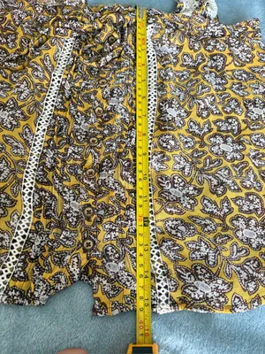 Anthropologie Floral Lace Trim Tank Top Yellow Brown Size 2 thumbnail 10