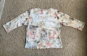 Vintage Cactus Rome Top Sz L 3/4 Sleeves thumbnail 3