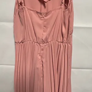 Women's Pink Pleated Sleeveless Midi Dress Size Medium thumbnail 10