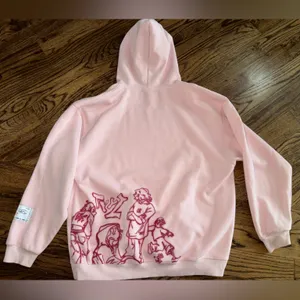 Aelfric Eden Graffiti Spray Paint Pink Purple Graphic Print Cartoon Hoodie L thumbnail 5