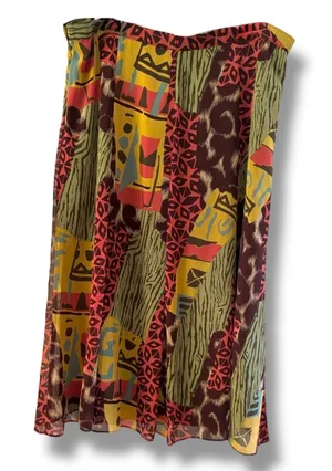 Pinky & Dianne XL Skirt Abstract Tribal-Inspired Print Lined –‎ Side Zip Closure thumbnail 1