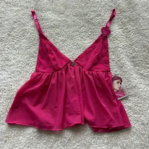 NWT Paris Hilton Pink mesh lounge set Size M thumbnail 2