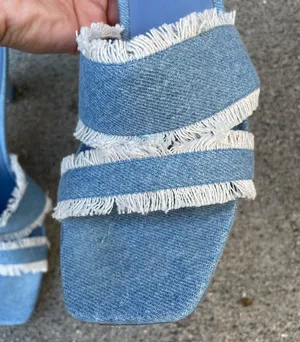 Fae denim fringe slides sandals size IT 39 US 9 thumbnail 9