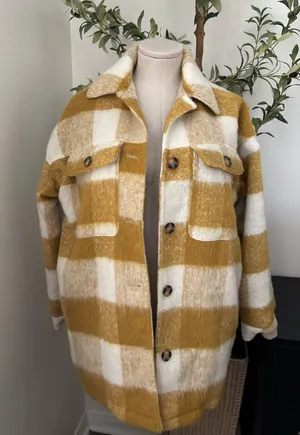Universal Thread Mustard and White Plaid  Jacket thumbnail 1