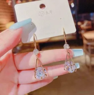 18K Gold Plated Crystal Drop Dangle Earrings for Women thumbnail 3
