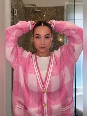 More to Come Revolve Bonnie Pink Plaid Cardigan Sweater XS thumbnail 2