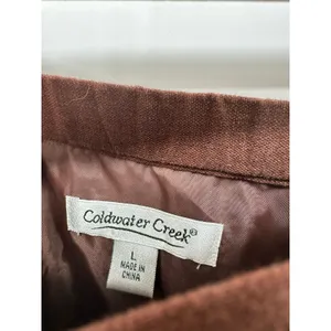 Coldwater Creek‎ Brown Linen Blend Maxi Skirt Size L Stitch Detail Hem AN18 thumbnail 6
