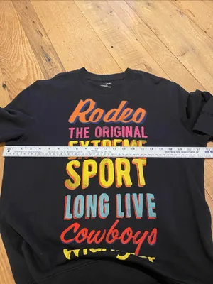Wrangler Organic Cotton Crew Graphic Western Rodeo Cowboys Sweatshirt Size M thumbnail 6
