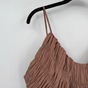 Chelsea 28 Ruched Slip Dress Mauve Size XL Spaghetti Strap Midi Stretch Feminine thumbnail 5