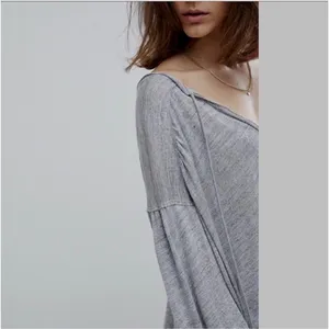 We The Free Grey Just a Henley V-Neck Linen Blend Oversized Boho Top Small thumbnail 3