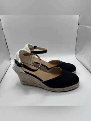 J.Crew Ankle-strap espadrille wedges black size 8 thumbnail 5