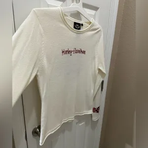 Harley Davidson Sweater cream Scrolled Fleur De Lis Size XL thumbnail 10