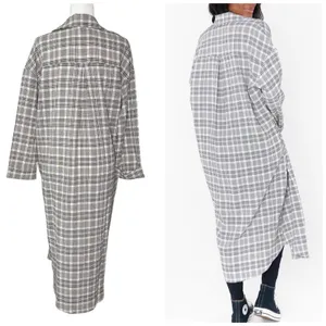 Show Me Your‎ Mumu XS Oversized Leo Button Down Tunic Shirt Dress Seersucker thumbnail 6