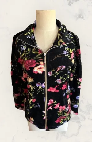 DRAPER’S & DAMON’S FLORAL VELOUR ZIP-UP size M thumbnail 1