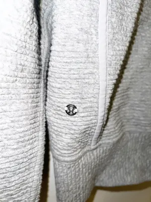 Lululemon On Repeat Heatered Core Light Gray Zip-Up Bomber Jacket thumbnail 9