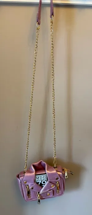 Pink Mini Shoulder Bag with Gold Chain thumbnail 1