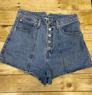 Levi's "High Waisted Mom Shorts" size 30 in medium wash denim. thumbnail 1