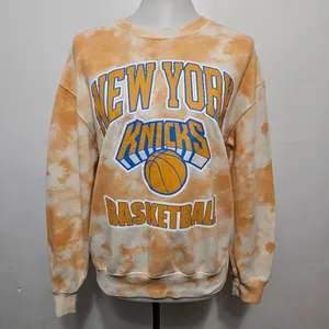 Hybrid Apparel New York Knicks Orange Tie Dye Graphic Fleece Sweatshirt Size Medium thumbnail 2