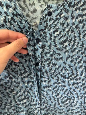 Zara The Angel Dress Blue Abstract Tiered Midi Dress Long Sleeves Flowy Boho thumbnail 7