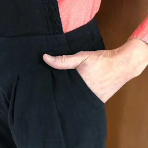 Lulu’s What a Wonderful Day Black Tie-Strap Overall Cotton Jumpsuit thumbnail 6