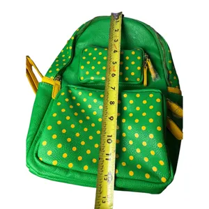 Score‎ The Official Game Day Bag Green Yellow Polka Dot Backpack NWT thumbnail 5