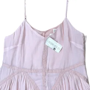 Forever 21 Women’s Sz M Light Pink Cami Dress Whimsical Chiffon Embroidered Mini thumbnail 10