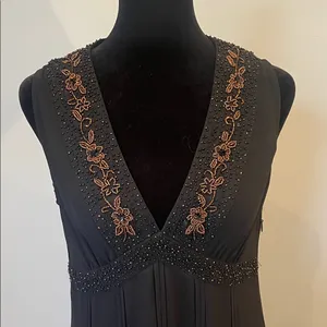 Eliza J Elegant Black Sleeveless Dress with Embroidered Details new size 4 thumbnail 2