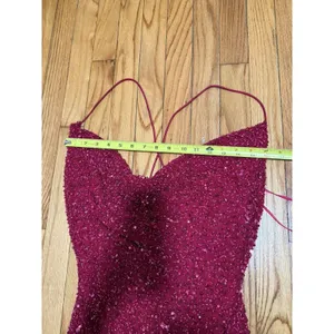 Retrofete Mich Sequin‎ Beaded Pink Mini Dress Size Small thumbnail 11