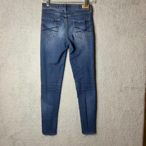 Aeropostale Jeans Womens 2 Blue High Waisted Stretch Denim‎ Jegging Distressed thumbnail 2
