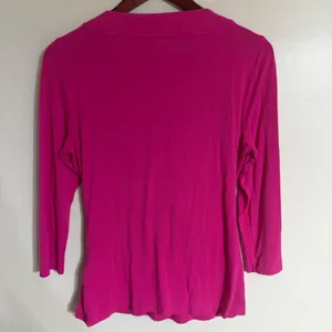 Lauren Ralph Lauren Pink Surplice Ruched V-Neck 3/4 Sleeve Top Large thumbnail 8