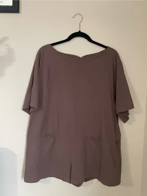 Free People Free Est Monet Romper Size XS Brown Relaxed Oversized T Shirt Boho thumbnail 7