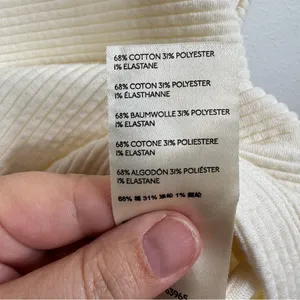 Maeve by Anthropologie‎ Cream Long Sleeve Textured Top Size Small thumbnail 4