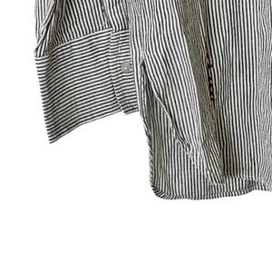 NWT Zara Collection Button down Shirt S Striped Embroidered Embellished cotton thumbnail 9