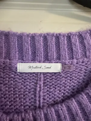 Mustard Seed Purple Cable Knit Sweater thumbnail 3