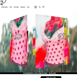 O Mighty strawberry lace cami thumbnail 2