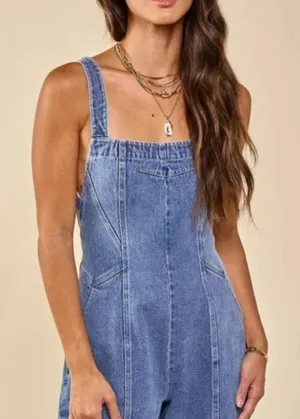Blue Blush Denim Romper thumbnail 1