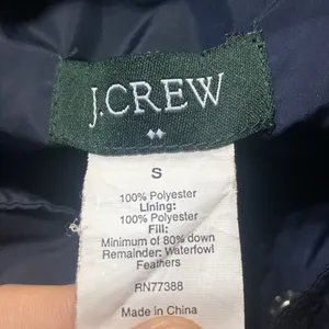 J. Crew Navy Blue Full Zip Down Puffer Vest Size S thumbnail 2