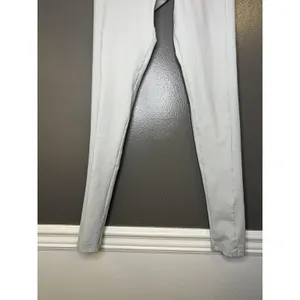 Lounge Leggings Womens Medium White Logo Waist Stretch Ankle Pants Gym Athletic thumbnail 3