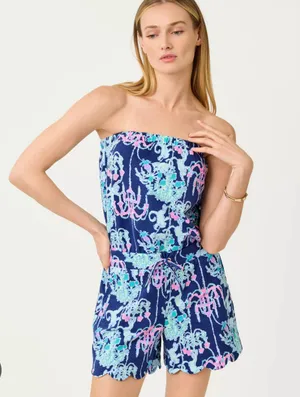 Lilly Pulitzer Strapless Romper With Pockets thumbnail 1