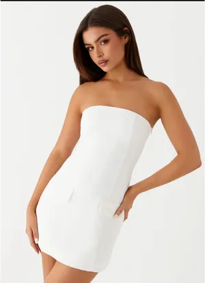 Peppermayo Allora Strapless Mini Dress - White thumbnail 1