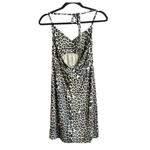 Y2K express Leopard Print Spaghetti Strap mini dress size M thumbnail 2