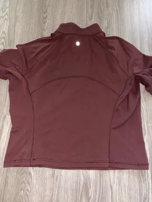 CRZ Yoga Velvet Brown Quarter Zip Athletic Sweater thumbnail 3